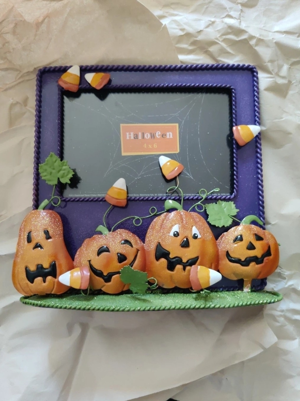 Kohl's Halloween Pumpkin Photo Frame in Purple, Orange, Green